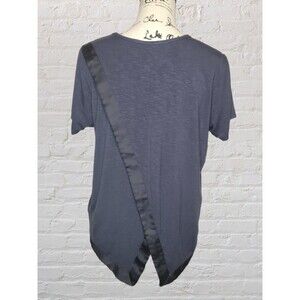 Dolan Crossover Back Top Shirt Womens SM Blue Short Sleeve Basic Staple Classy